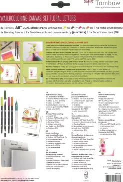 Kit Lienzo Acuarela Floral Letters Tombow