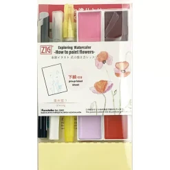 Kit para acuarela Flowers Glazing Kuretake