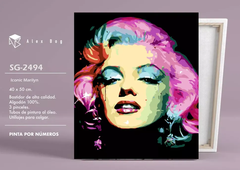 Kit Pintar Por Números Iconic Marilyn Alex Bog 40x50cm