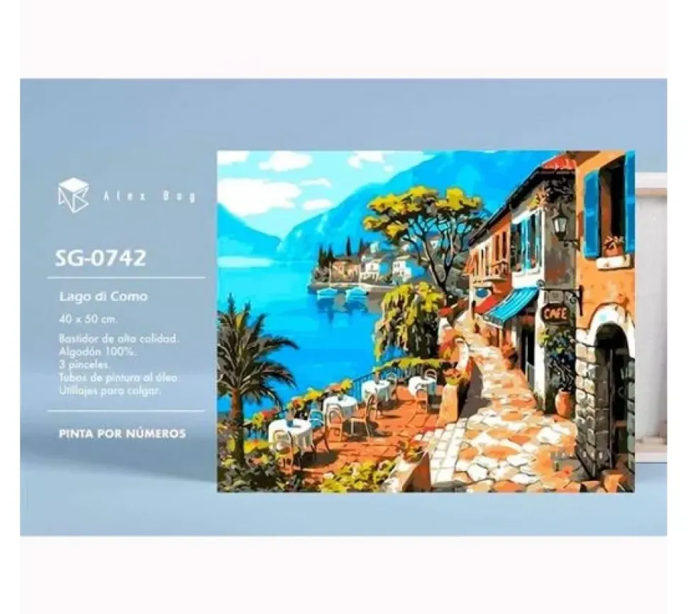 Kit Pintar Por Números Lago Di Como Alex Bog 40x50cm