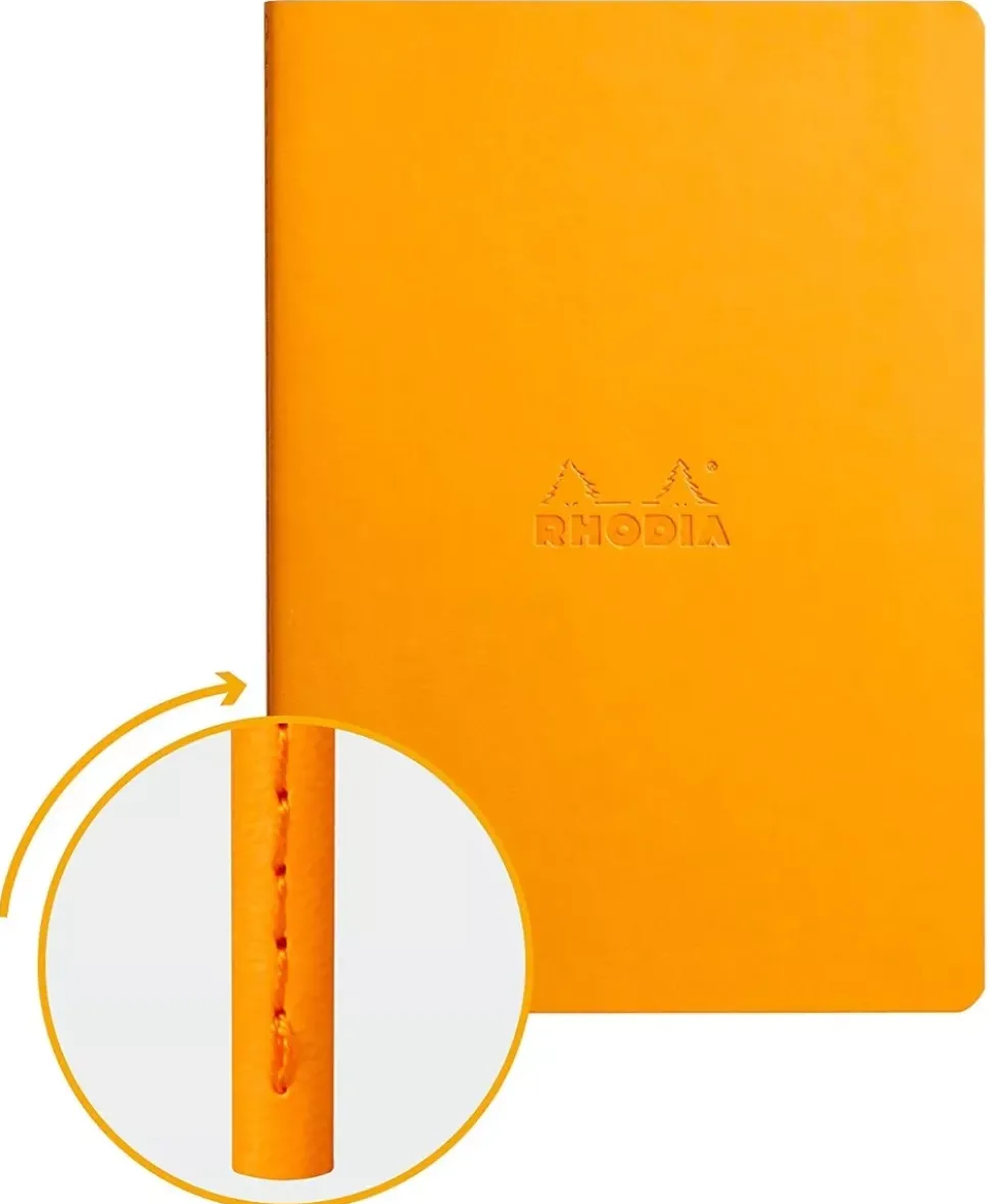 Libreta cosida con puntos Naranja A5 Rhodia