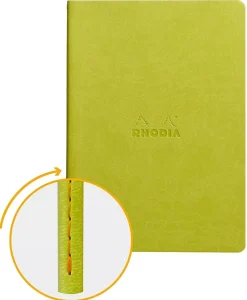 Libreta cosida con puntos Verde anís A5 Rhodia