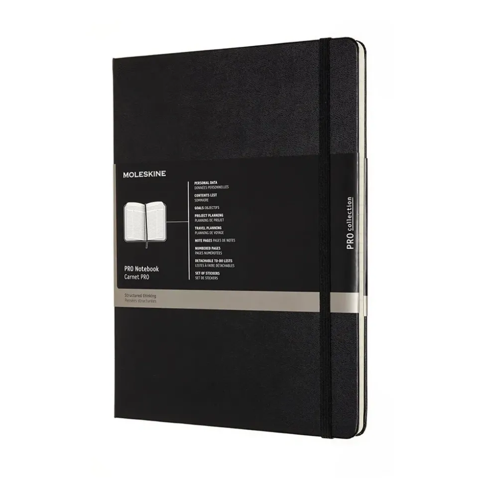 Libreta Profesional Negra Rayas Moleskine 19x24cm