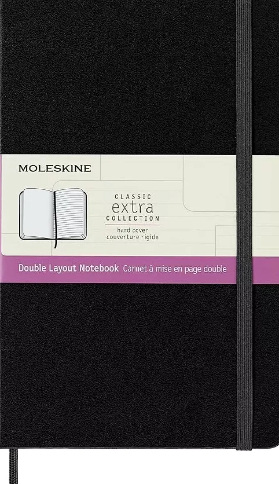 Libreta Profesional Negra Lisa Rayas Moleskine 13x21cm
