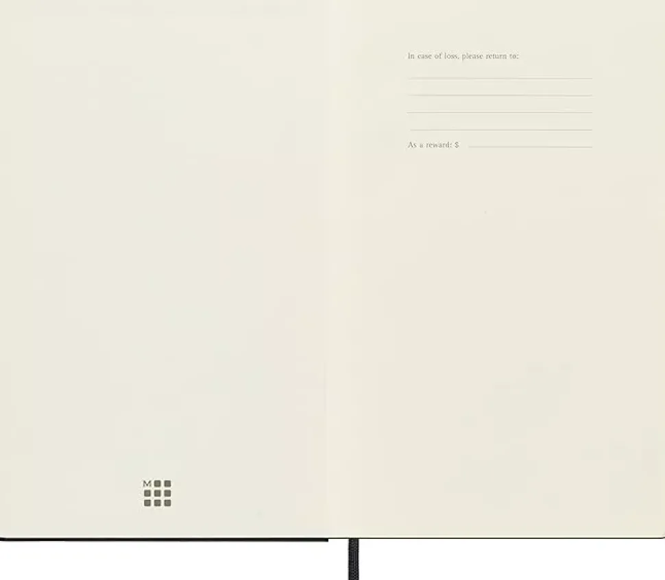 Libreta Profesional Negra Lisa Rayas Moleskine 13x21cm