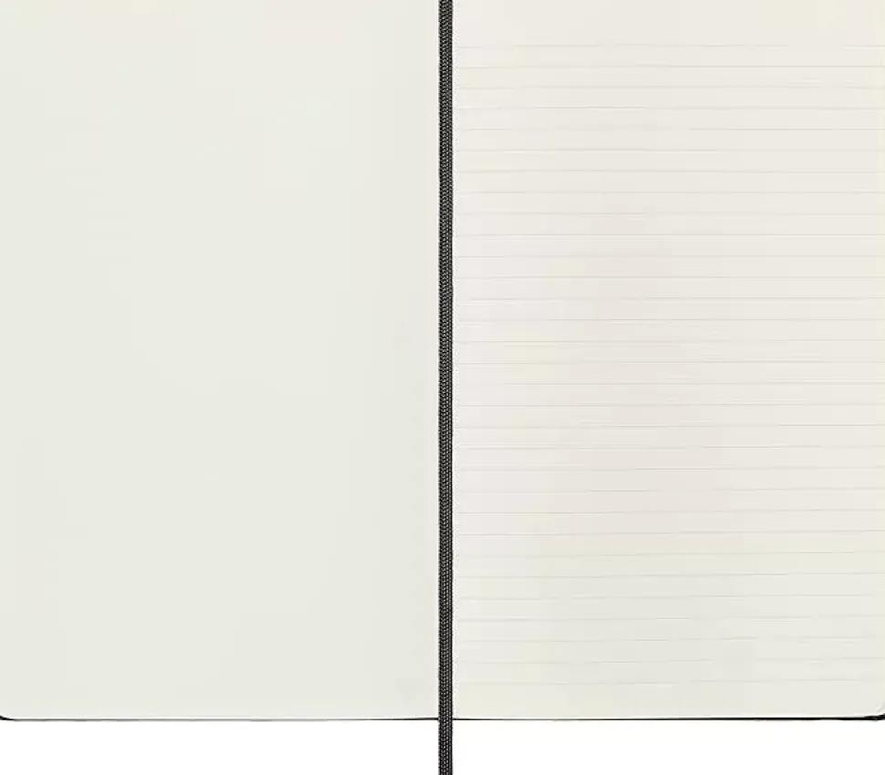 Libreta Profesional Negra Lisa Rayas Moleskine 13x21cm