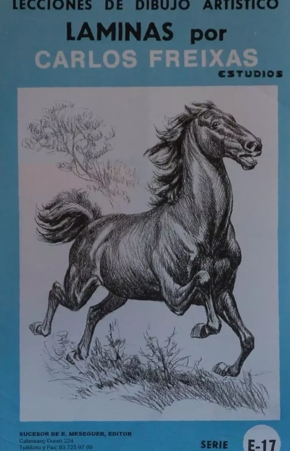 Láminas de dibujo artístico por Carlos Freixas Serie Azul E17 Caballos
