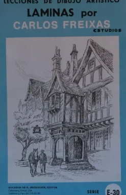 Láminas de dibujo artístico por Carlos Freixas Serie Azul E30 Posadas típicas inglesas