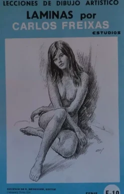 Láminas de dibujo artístico por Carlos Freixas Serie Azul E10 Desnudo femenino