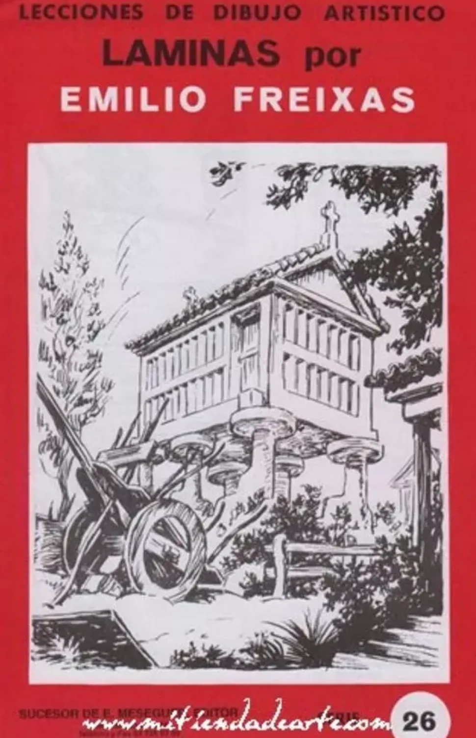 Láminas de dibujo artístico por Emilio Freixas SR26 Construcciones rurales