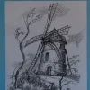 Láminas de dibujo artístico por Carlos Freixas Serie Azul E26 Molinos de viento