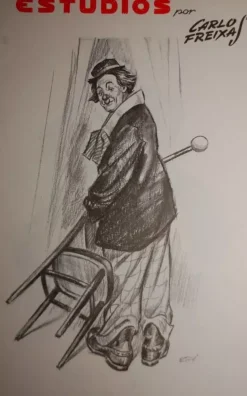 Láminas de dibujo artístico por Carlos Freixas Serie Azul E11 Payasos