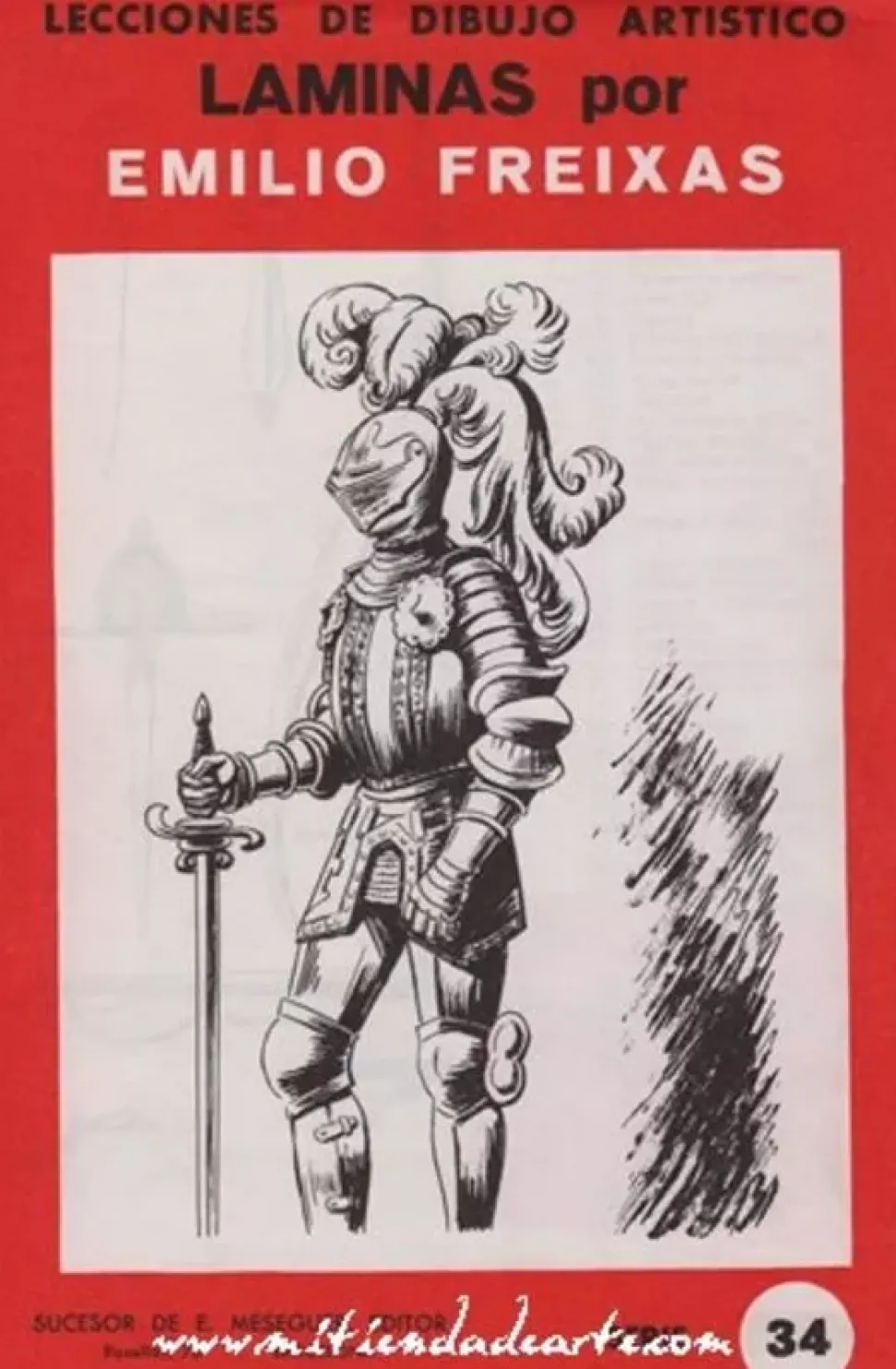 Láminas de dibujo artístico por Emilio Freixas SR34 Armas y armaduras