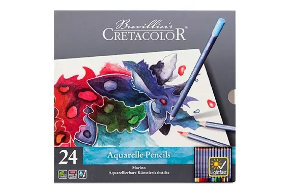 Lápices de color acuarelables para artistas Marino