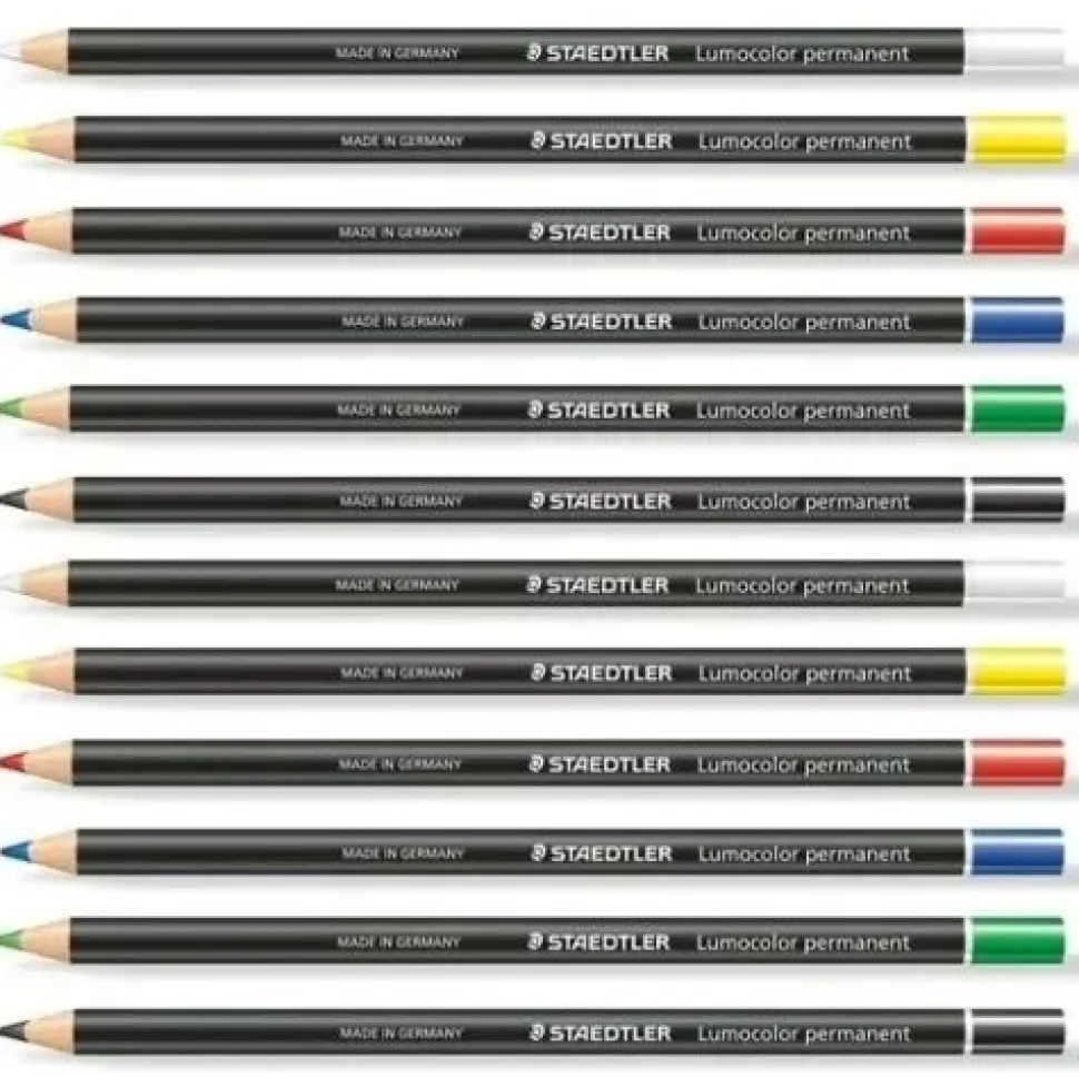 Lápices permanentes Glasochrom Lumocolor Staedtler