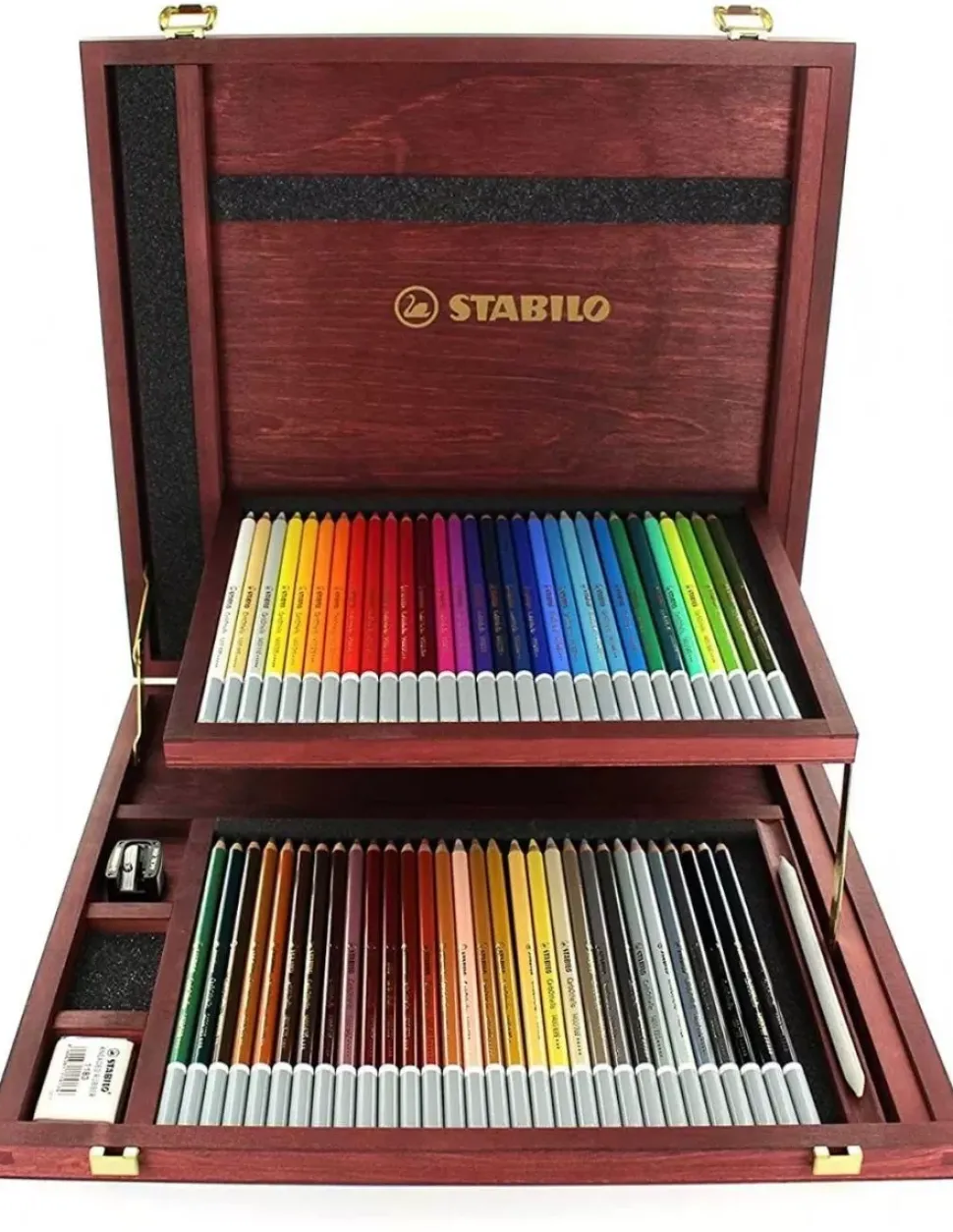 Maleta de Madera 60 Lápices Tiza-Pastel STABILO CarbOthello