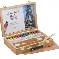 Maletín de Madera 12 Tubos de Óleo Fino Rive Gauche Sennelier 40ml