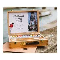 Maletín de Madera 12 Tubos de Óleo Fino Rive Gauche Sennelier 40ml