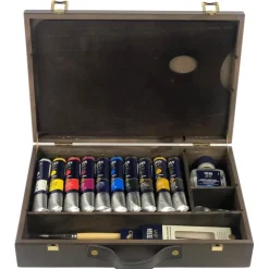 Maletín de Madera 10 tubos óleo extrafino Titan 60ml