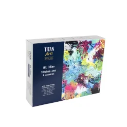 Maletín de Madera 10 tubos óleo extrafino Titan 60ml