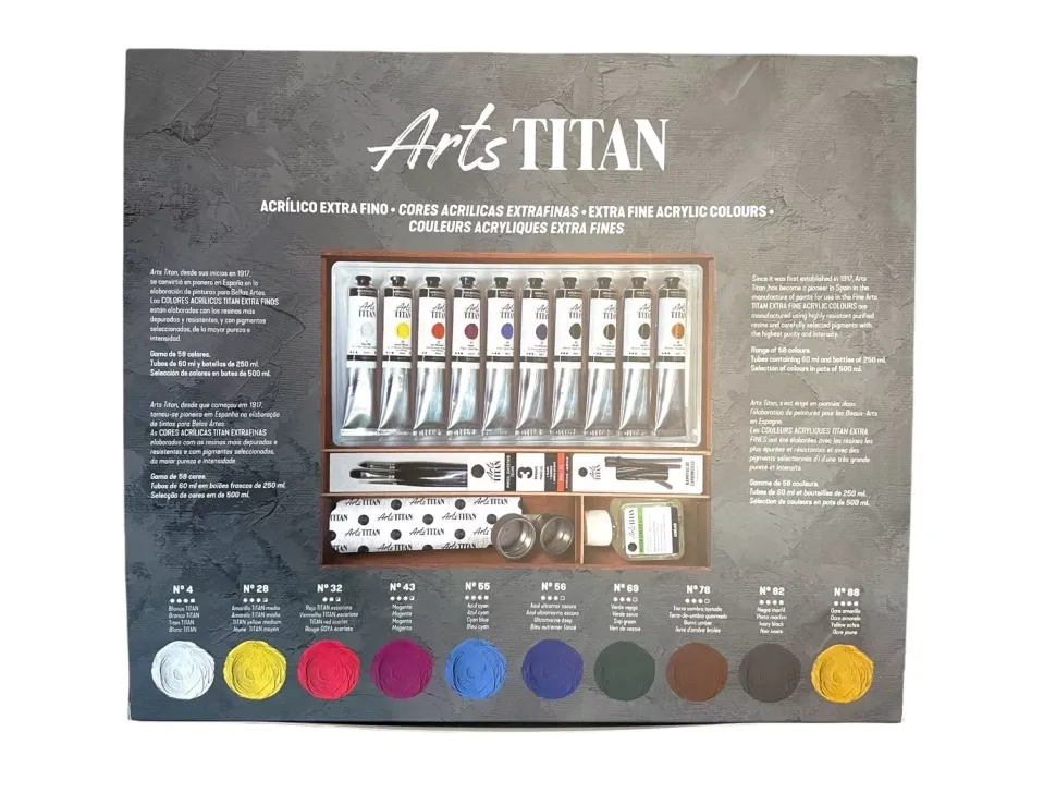 Maletín de Madera de Acrílico Extrafino 10 Tubos Titan