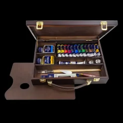 Maletín de Madera de Óleo Extrafino 12 Tubos con accesorios Titan 20ml
