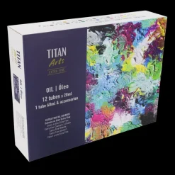 Maletín de Madera de Óleo Extrafino 12 Tubos con accesorios Titan 20ml