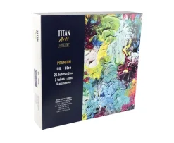 Maletín de Madera Premium de Óleo Extrafino 24 Tubos y Accesorios Titan 20ml
