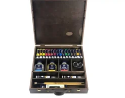 Maletín de Madera Superior de Óleo Extrafino 16 Tubos y Accesorios Titan 20ml