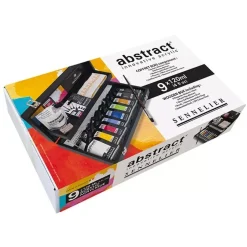 Maletín madera 9 acrílicos Abstract Colores surtidos y accesorios Sennelier 120ml