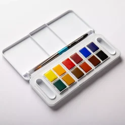 Mini set de viaje de acuarela 12 medias pastillas Aquafine Daler Rowney