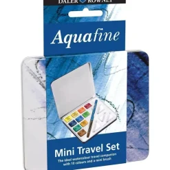 Mini set de viaje de acuarela 10 medias pastillas Aquafine Daler Rowney