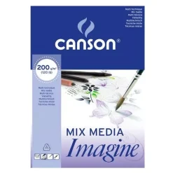 Minipack 10 Papeles Imagine Mix Media Grano Fino Canson 50x65cm 200g/m²