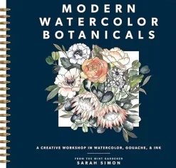 Modern Watercolor Botanicals spiral bound