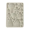 Molde de silicona Casitas de jengibre Romantic Candy Christmas Stamperia 15x21cm