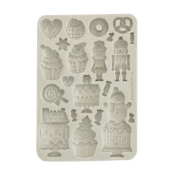 Molde de silicona Pasteles Romantic Candy Christmas Stamperia 15x21cm