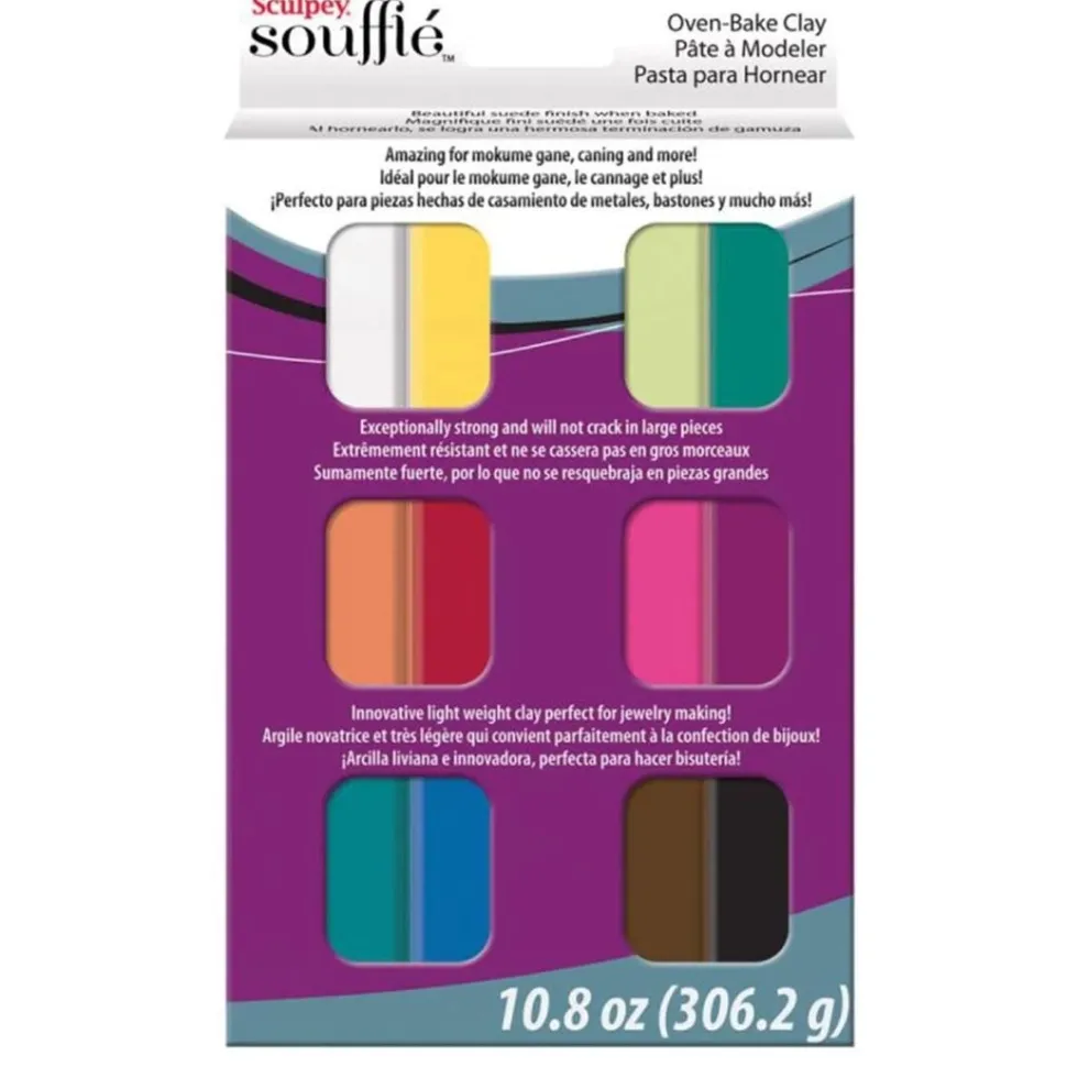 Pack 12 colores arcilla para hornear Sculpey Soufflé