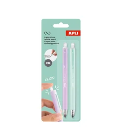 Pack 2 lápices grafito infinito retráctiles Lila y Mint Apli HB