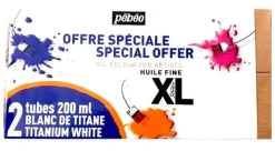 Pack de 2 Tubos Óleo Fino XL Blanco de Titanio Pebeo 200ml