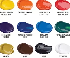 Paleta 12 acrílicos Basics Liquitex 4ml