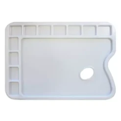Paleta de plástico rectangular con 11 pocillos