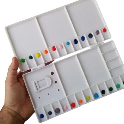 Paleta de plástico rectangular con tapa Talens