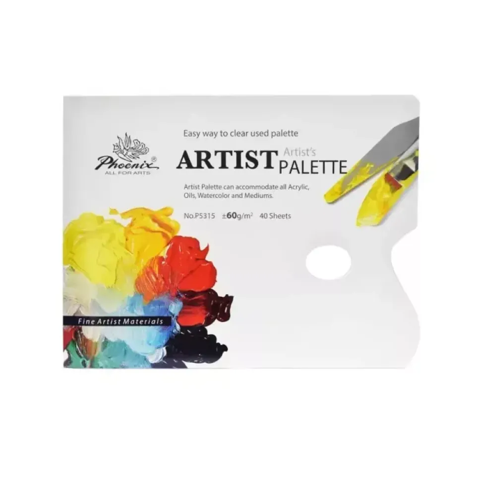 Paleta desechable rectangular 40 hojas Phoneix 25x30cm 60gr/m²