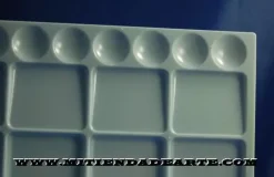Paleta rectangular de plástico pocillos para acrílico, acuarela o témpera