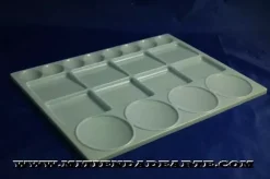 Paleta rectangular de plástico pocillos para acrílico, acuarela o témpera