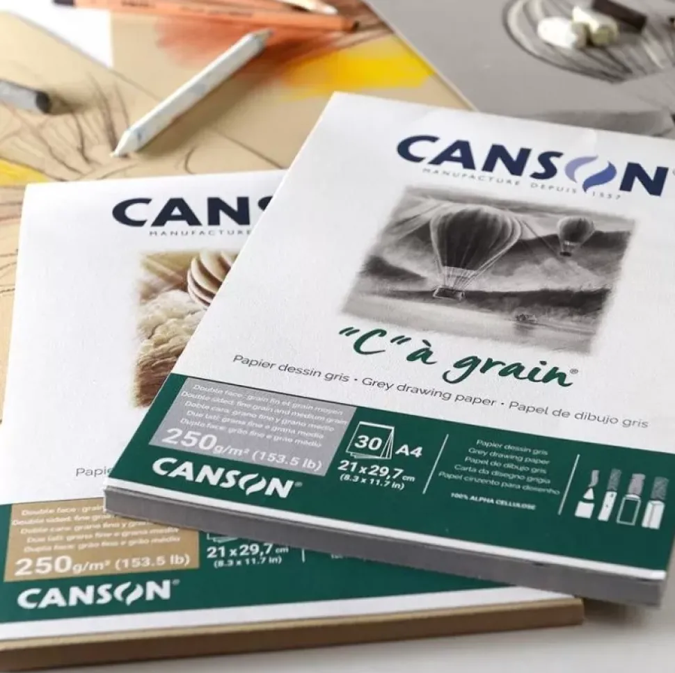 Papel Dibujo Tintado “C” à Grain Grano Fino Canson 50x65cm 250g/m²