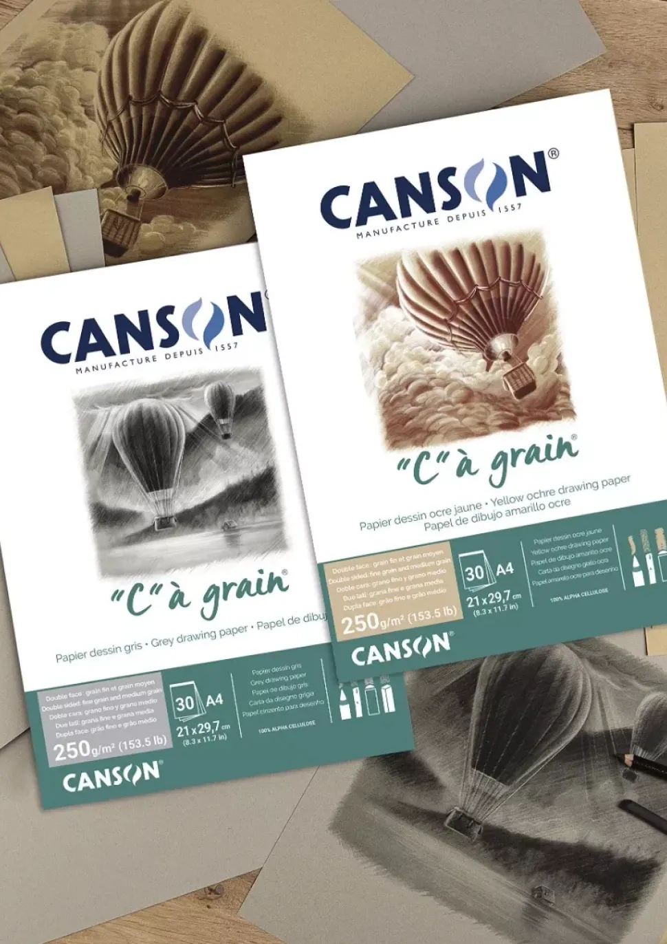 Papel Dibujo Tintado “C” à Grain Grano Fino Canson 50x65cm 250g/m²