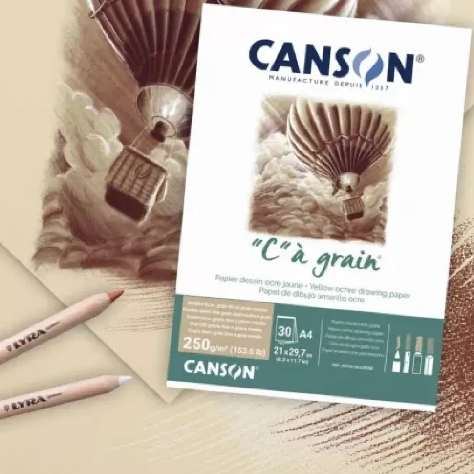 Papel Dibujo Tintado “C” à Grain Grano Fino Canson 50x65cm 250g/m²