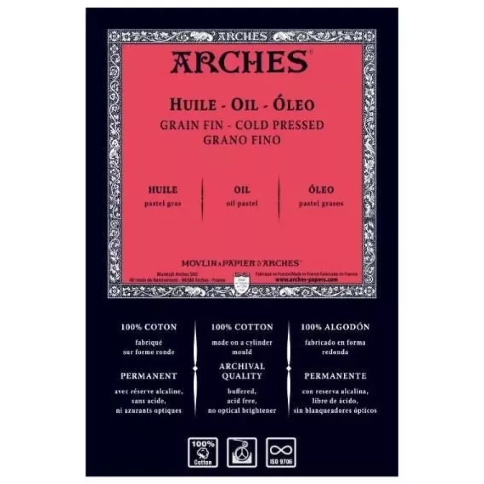 Papel Para Óleo Grano Fino 300g/m² Arches 56x76cm
