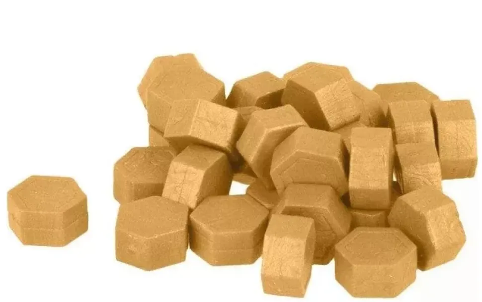 Perlas de Cera Hexagonales Para Sellos Dorado Artemio 30gr